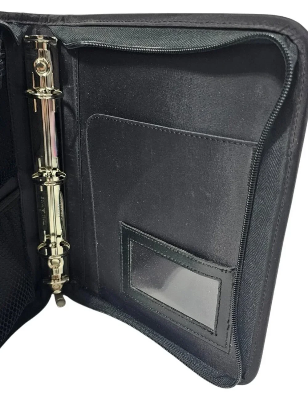 Quickutz Empty Storage Binder Organizer Case Black Zip 3-Ring Mesh Pocket